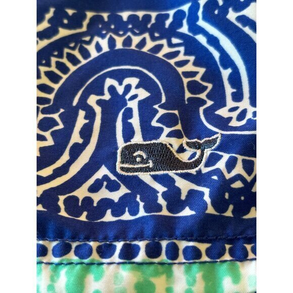 Vineyard Vines Swimsuit Mens Draw String Tiki Print Side & Key Pockets Size M - Picture 7 of 7